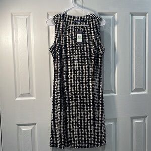 Tommy Hilfiger Black and White Sheath Midi Dress